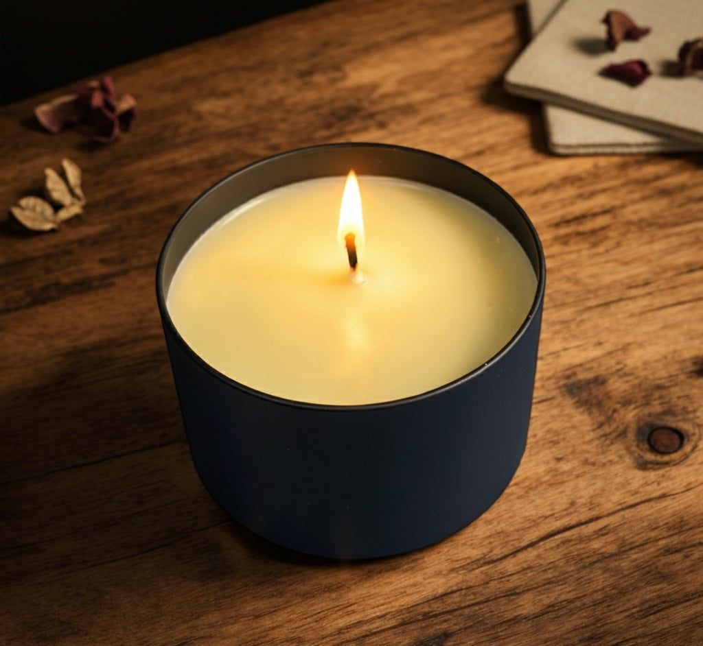 6oz Black tin candle