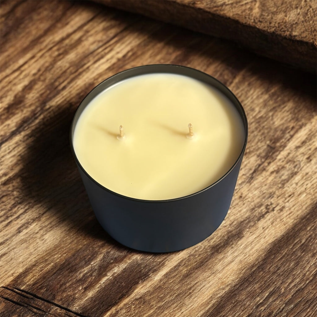 16oz black tin scented candle