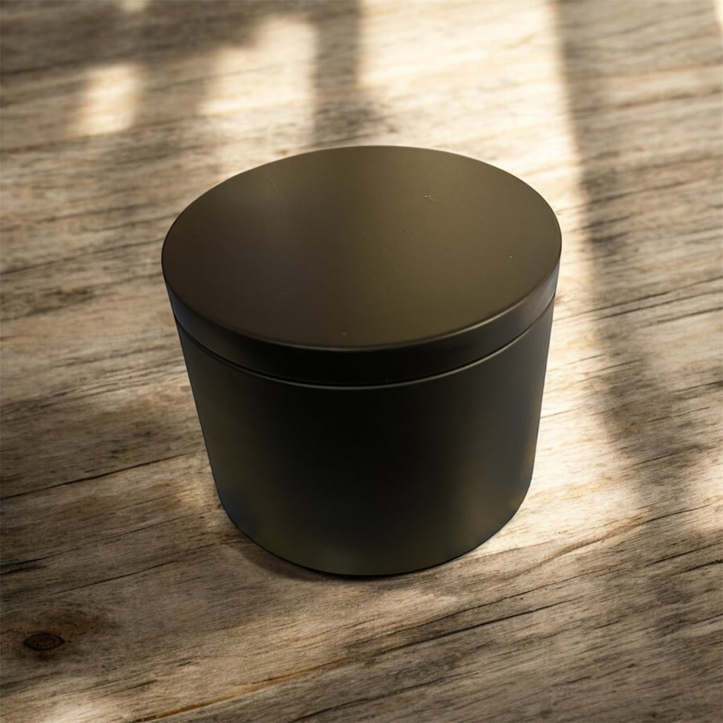 16oz black tin scented candle