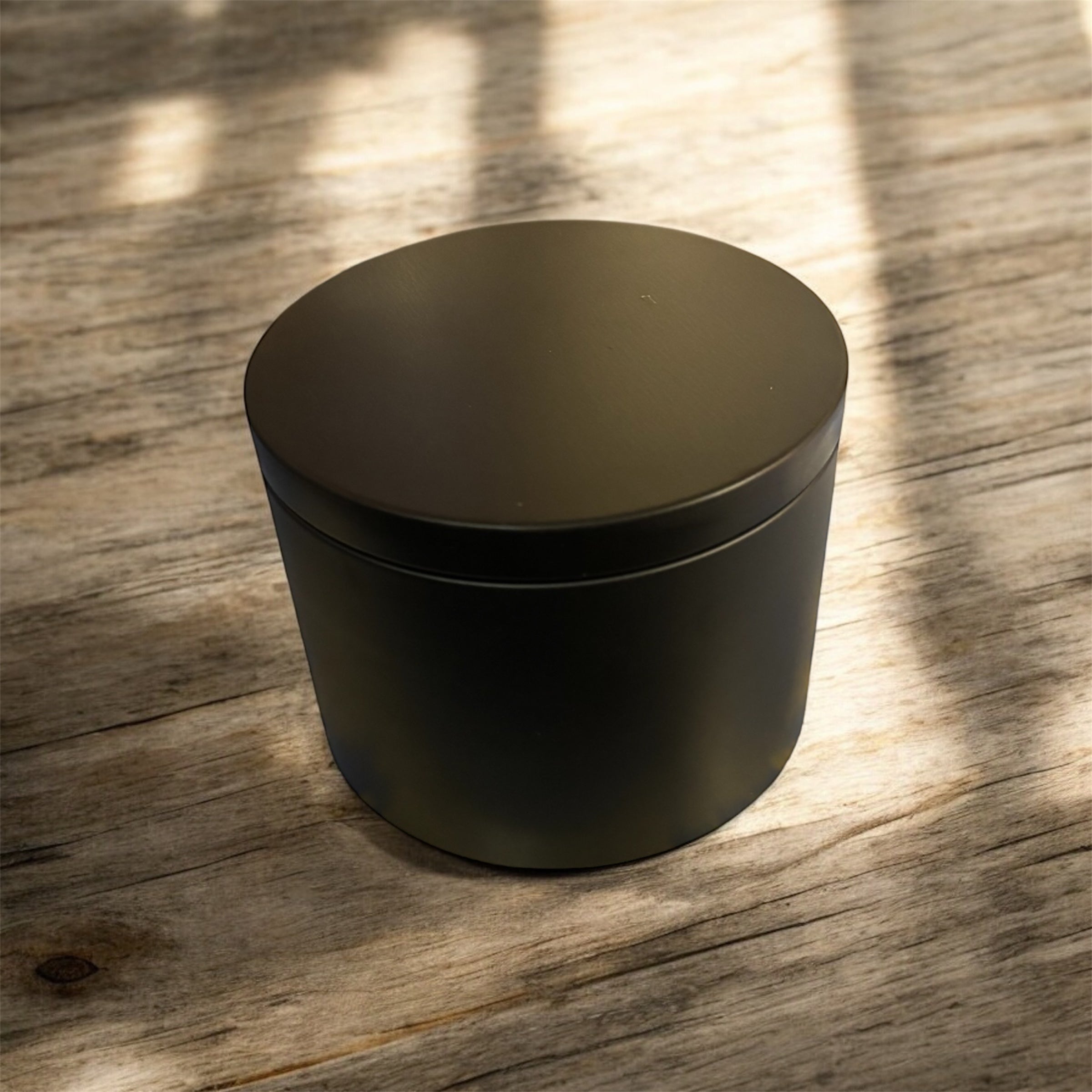 16oz black tin scented candle